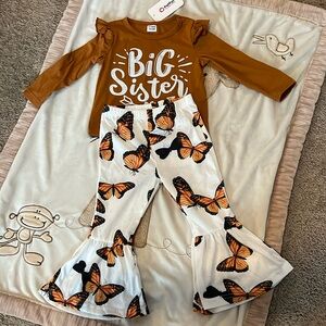New Big sister outfit. Long sleeve top and pants. Super cute. Never worn.